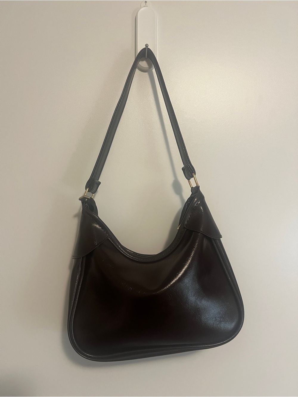 Lily Morgan Croc-Embossed Crescent Hobo Shoulder Bags – Set of 2 (Brown & Red) - Picture 8 of 14